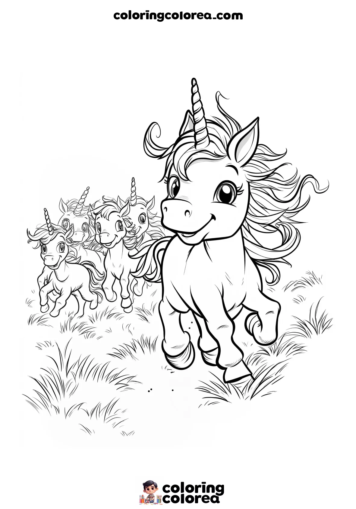 Unicorns at a gallop