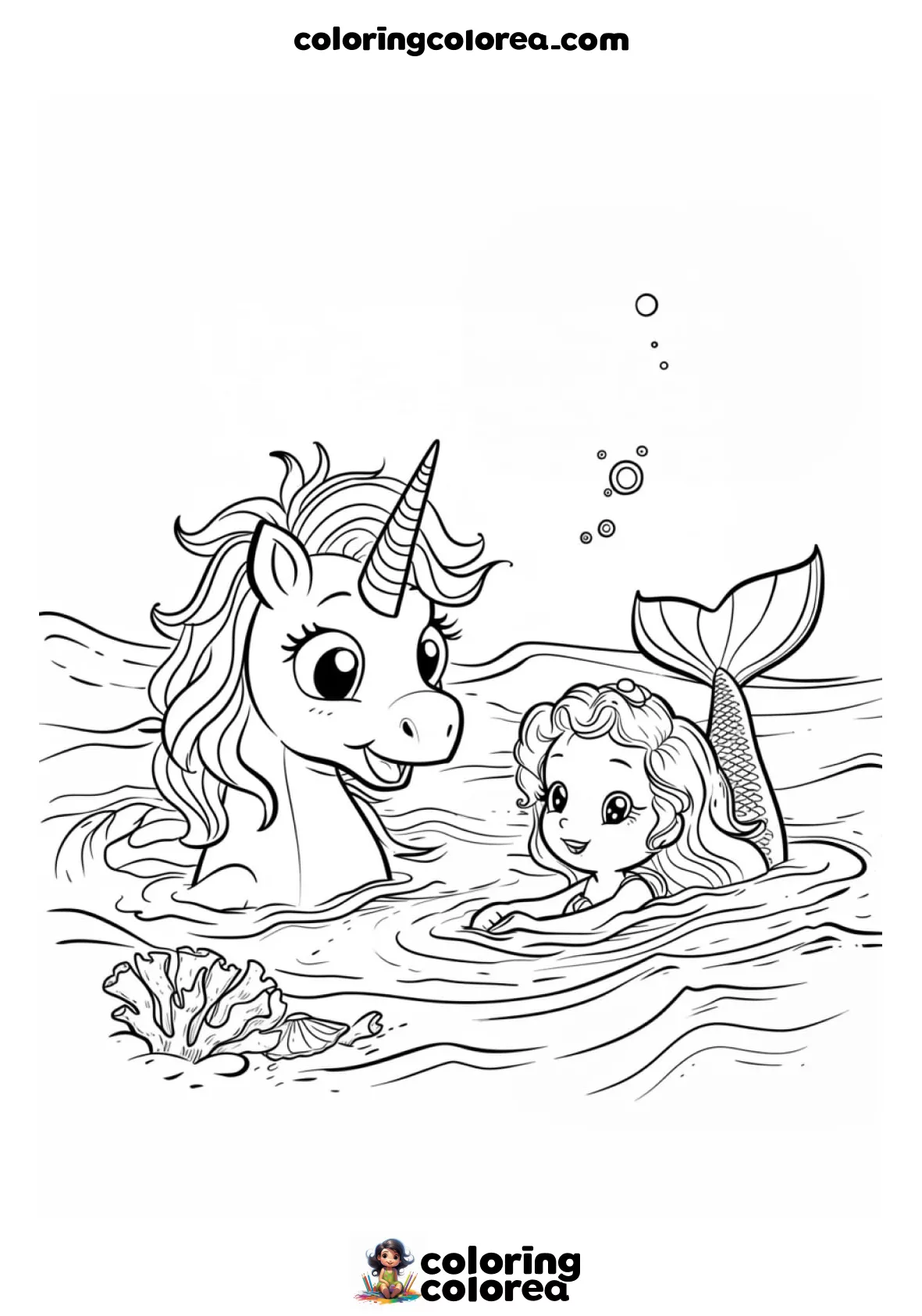 Unicorn and mermaid