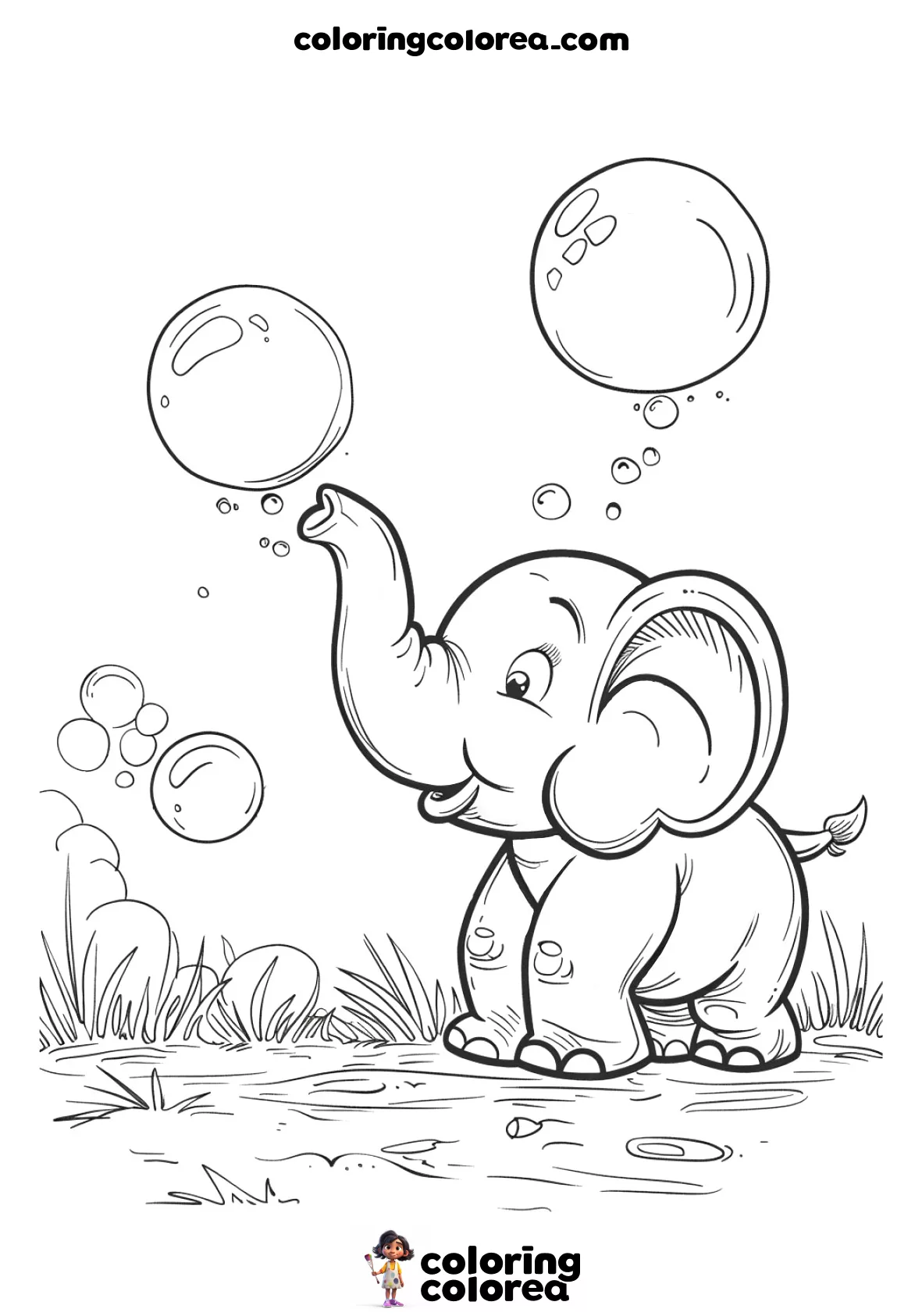 Elephant blowing bubbles