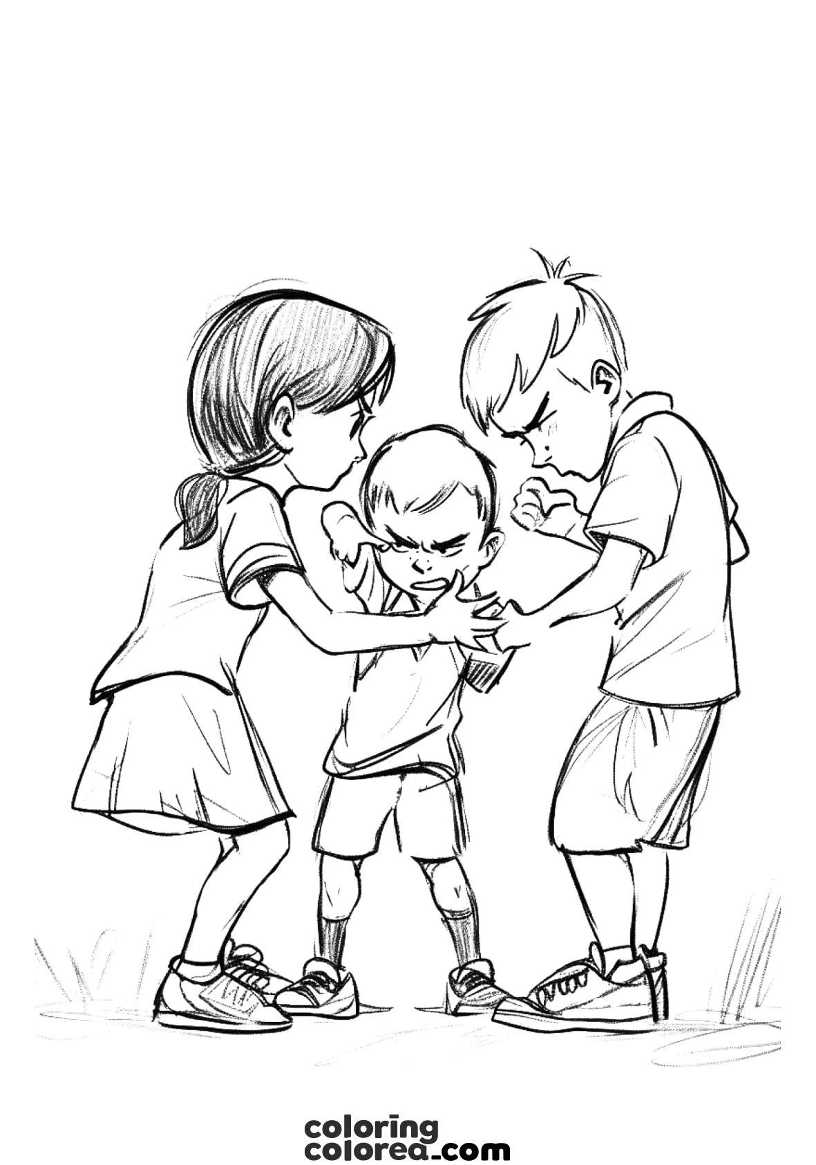 Drawing to colour in and raise awareness among children about bullying