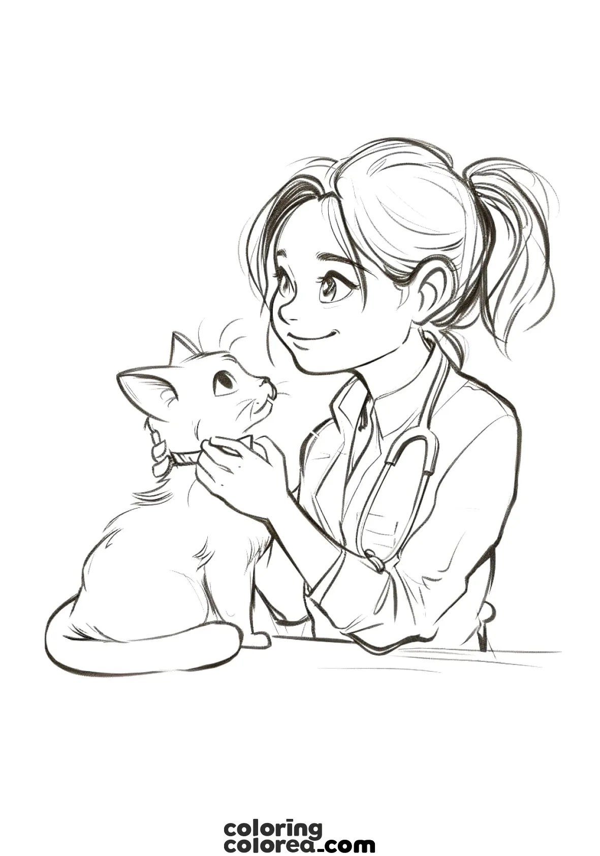 Free colouring pages of professions. When I grow up I want to be a veterinarian