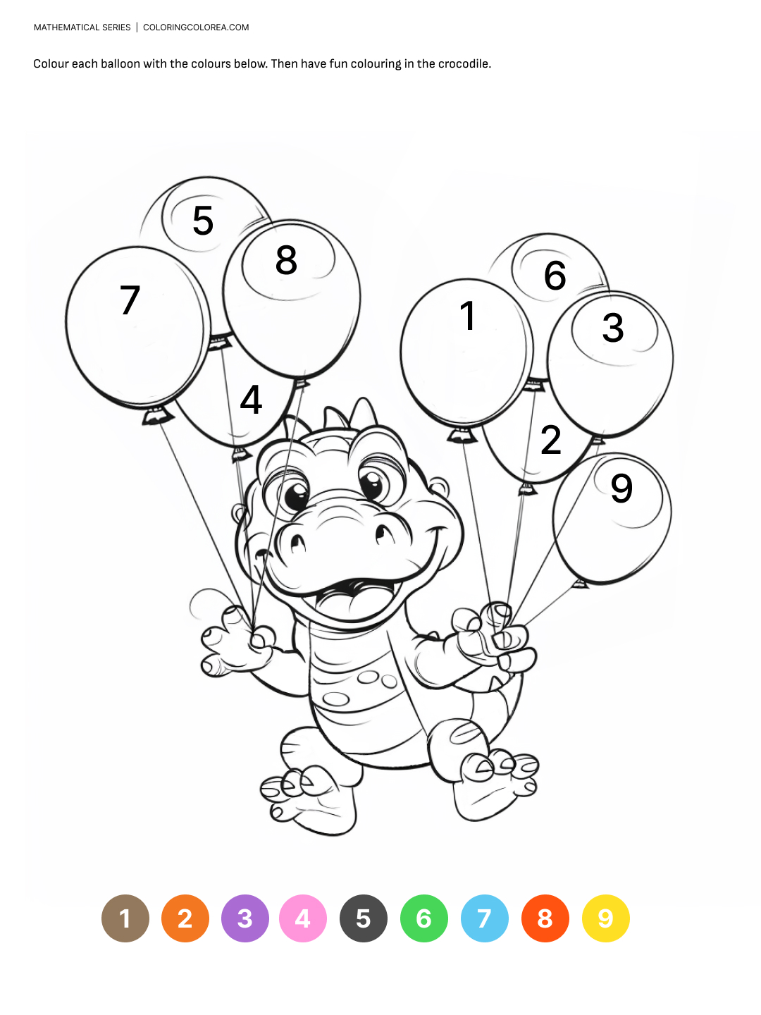 Ficha educativa gratuita. Colorea cada globo con su color correspondiente