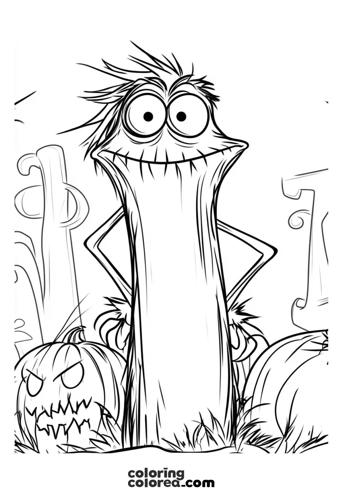 Dibujo para colorear de un monstruo divertido