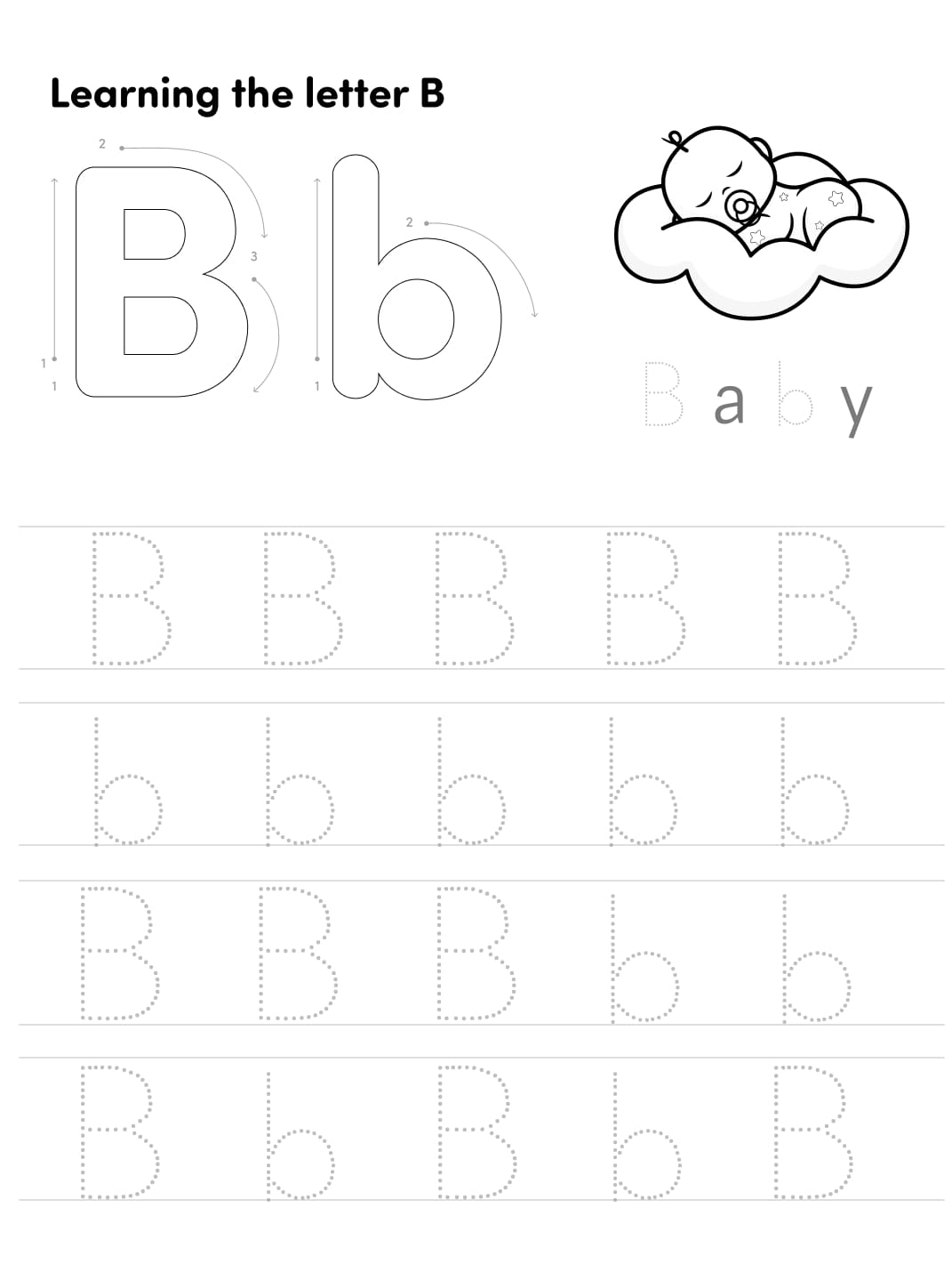 Educational factsheet. We learn the letter B