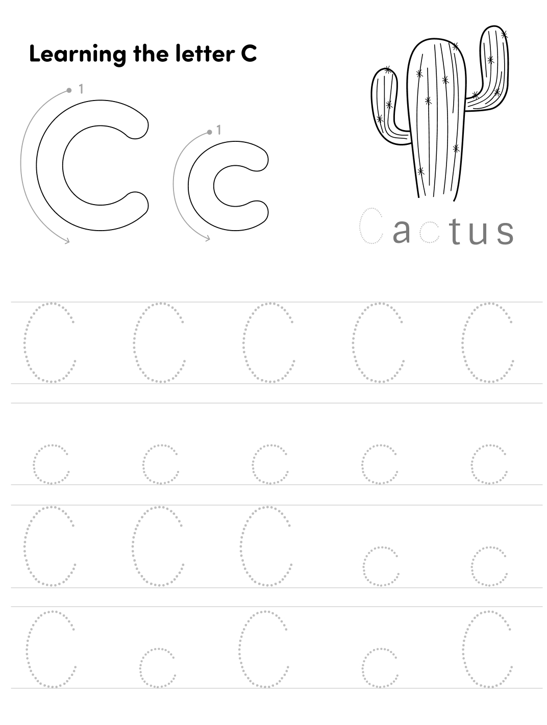 Educational factsheet. Learning the letter C
