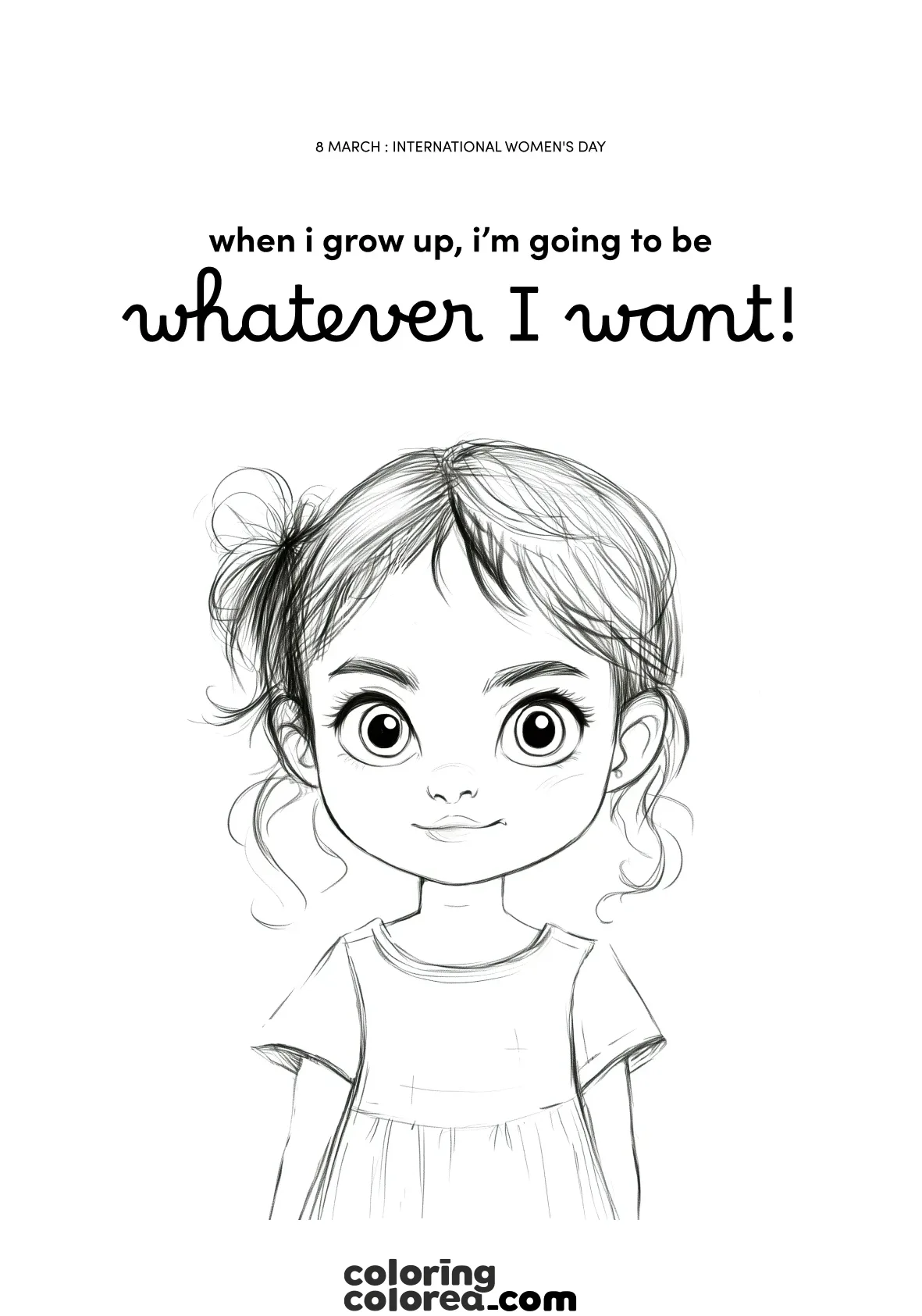 Coloring Drawing for International Women’s Day