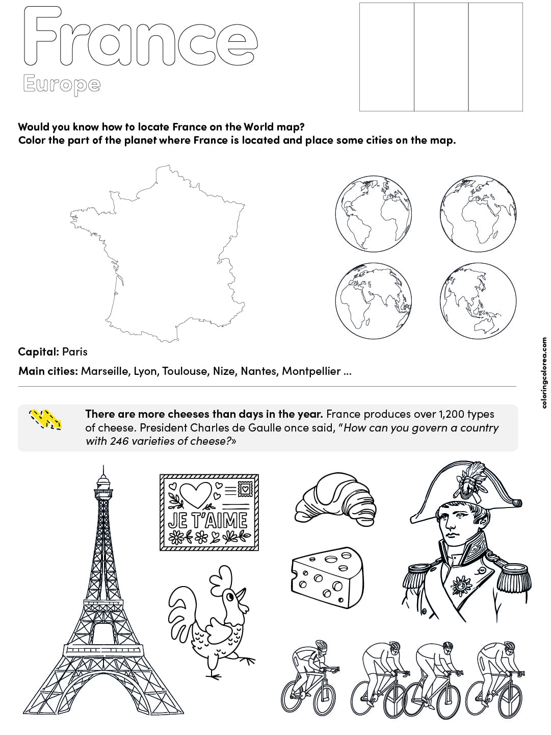 Free educational resources. A trip to France. Geography