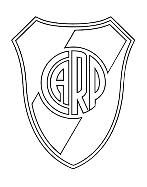 Colouring picture featuring the crest of Argentina's Club Atlético River Plate
