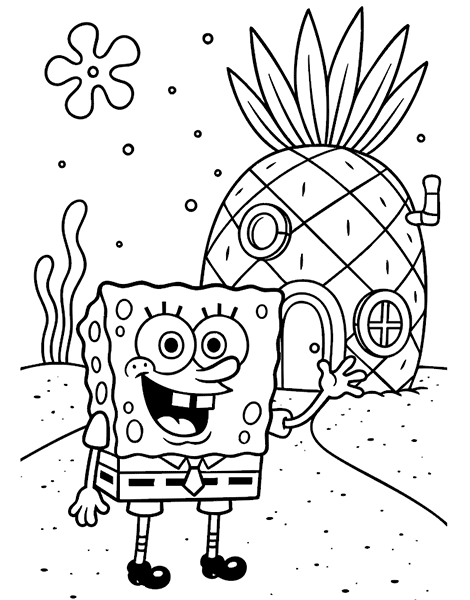 Colour the SpongeBob SquarePants drawing in Bikini Bottom for free.