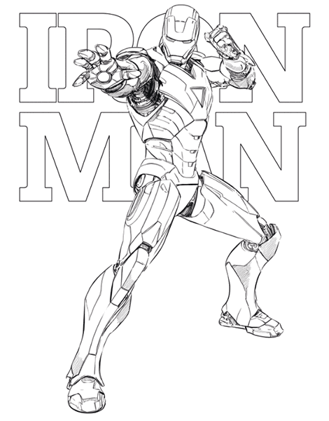 Free Ironman colouring page