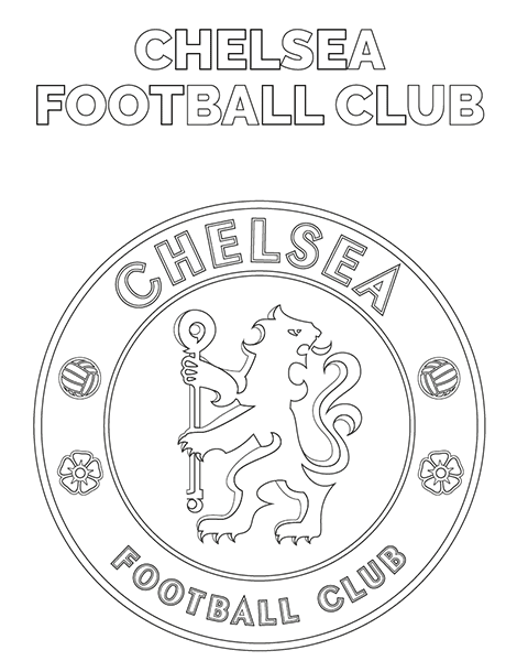 Colorea el escudo del Chelsea Football Club de Inglaterra